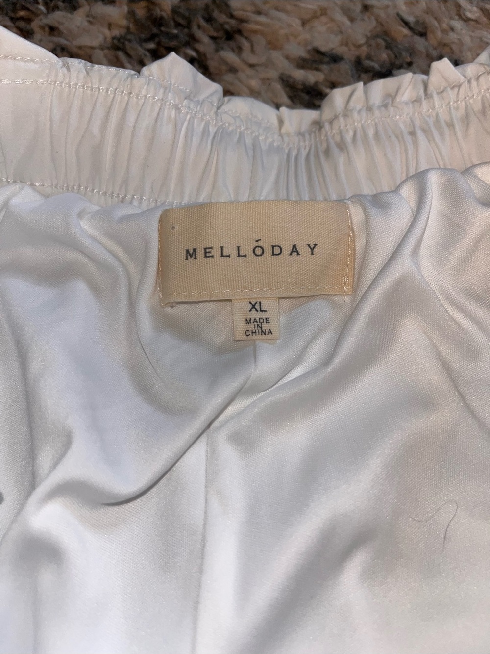 MELLODAY White A-Line Drawstring Waist Skirt with pockets - Picture 2 of 5